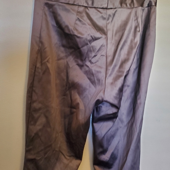 UP Grey/Silver Shiny Satin Look Dress Pants - Size S - Picture 6 of 7